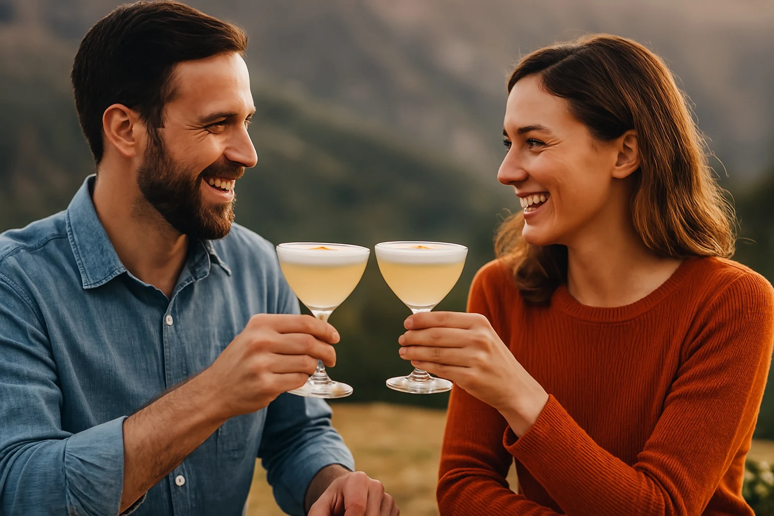 viagem ao Peru novembro casal brindando com Pisco Sour